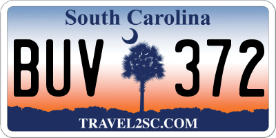 SC license plate BUV372