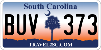 SC license plate BUV373