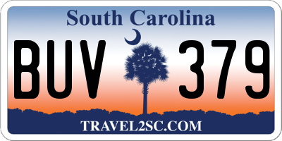 SC license plate BUV379