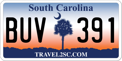 SC license plate BUV391