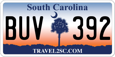 SC license plate BUV392