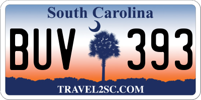 SC license plate BUV393
