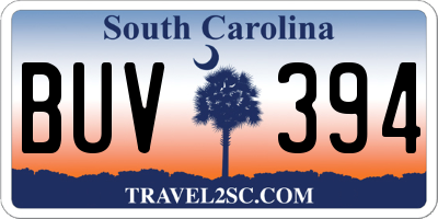 SC license plate BUV394