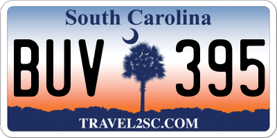 SC license plate BUV395