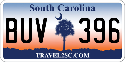 SC license plate BUV396