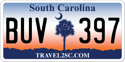 SC license plate BUV397