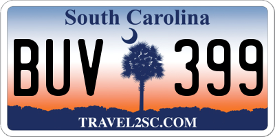 SC license plate BUV399