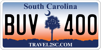 SC license plate BUV400