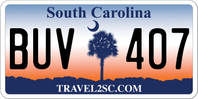 SC license plate BUV407