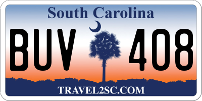 SC license plate BUV408