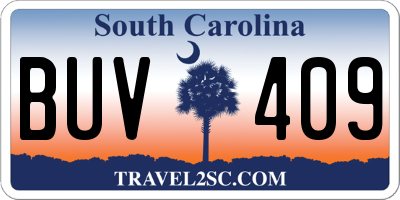SC license plate BUV409