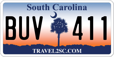 SC license plate BUV411