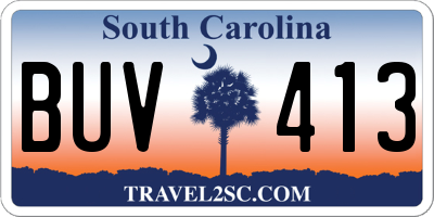 SC license plate BUV413