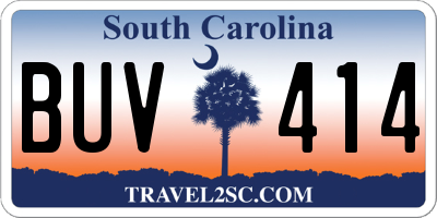 SC license plate BUV414