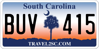 SC license plate BUV415