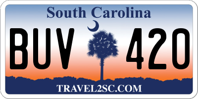 SC license plate BUV420