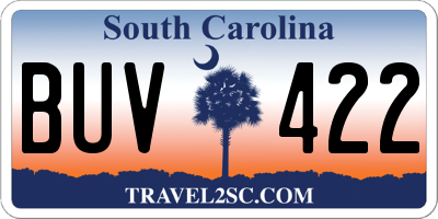 SC license plate BUV422