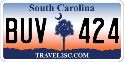 SC license plate BUV424