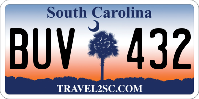 SC license plate BUV432