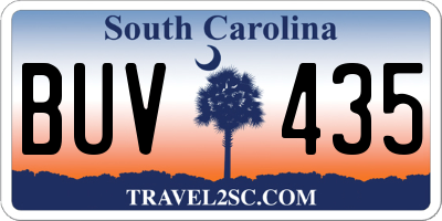 SC license plate BUV435