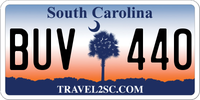 SC license plate BUV440