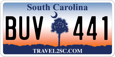 SC license plate BUV441