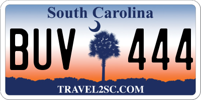 SC license plate BUV444