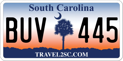 SC license plate BUV445
