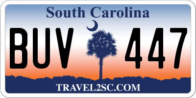 SC license plate BUV447