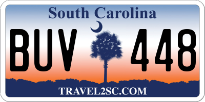 SC license plate BUV448
