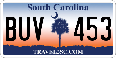 SC license plate BUV453