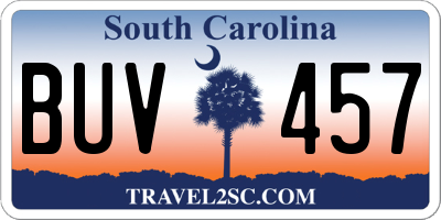 SC license plate BUV457