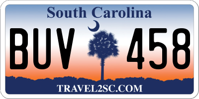 SC license plate BUV458