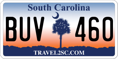 SC license plate BUV460