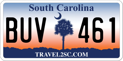 SC license plate BUV461