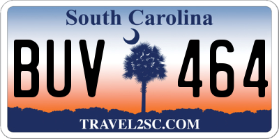 SC license plate BUV464