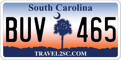 SC license plate BUV465