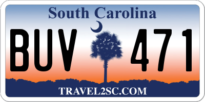SC license plate BUV471