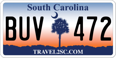 SC license plate BUV472