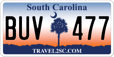 SC license plate BUV477