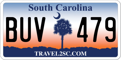 SC license plate BUV479