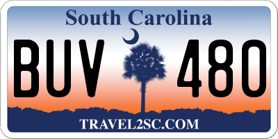 SC license plate BUV480