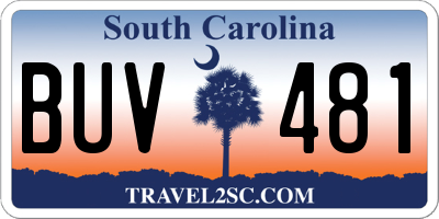 SC license plate BUV481