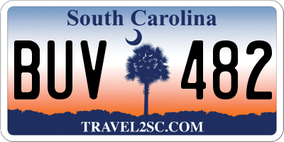 SC license plate BUV482