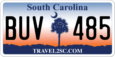 SC license plate BUV485