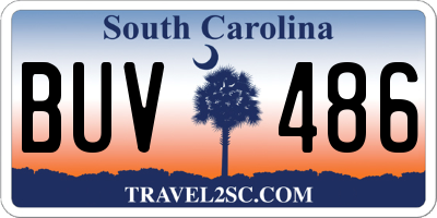 SC license plate BUV486