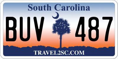SC license plate BUV487