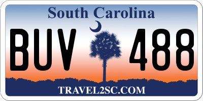 SC license plate BUV488