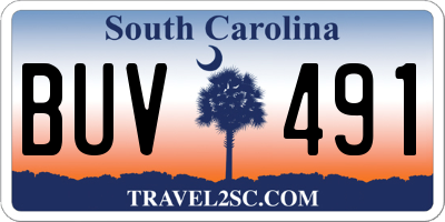 SC license plate BUV491