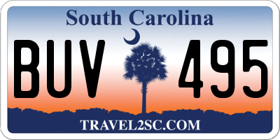 SC license plate BUV495